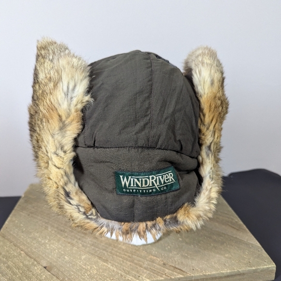 WindRiver Real Fur Trapper Hat Size XL Brown Winter Aviator Cap with Ear Flap - Picture 4 of 10